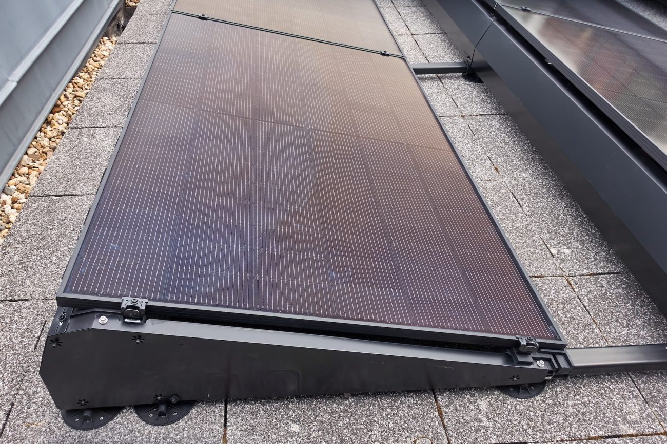 solar panels on a ballast roof in Minneapolis