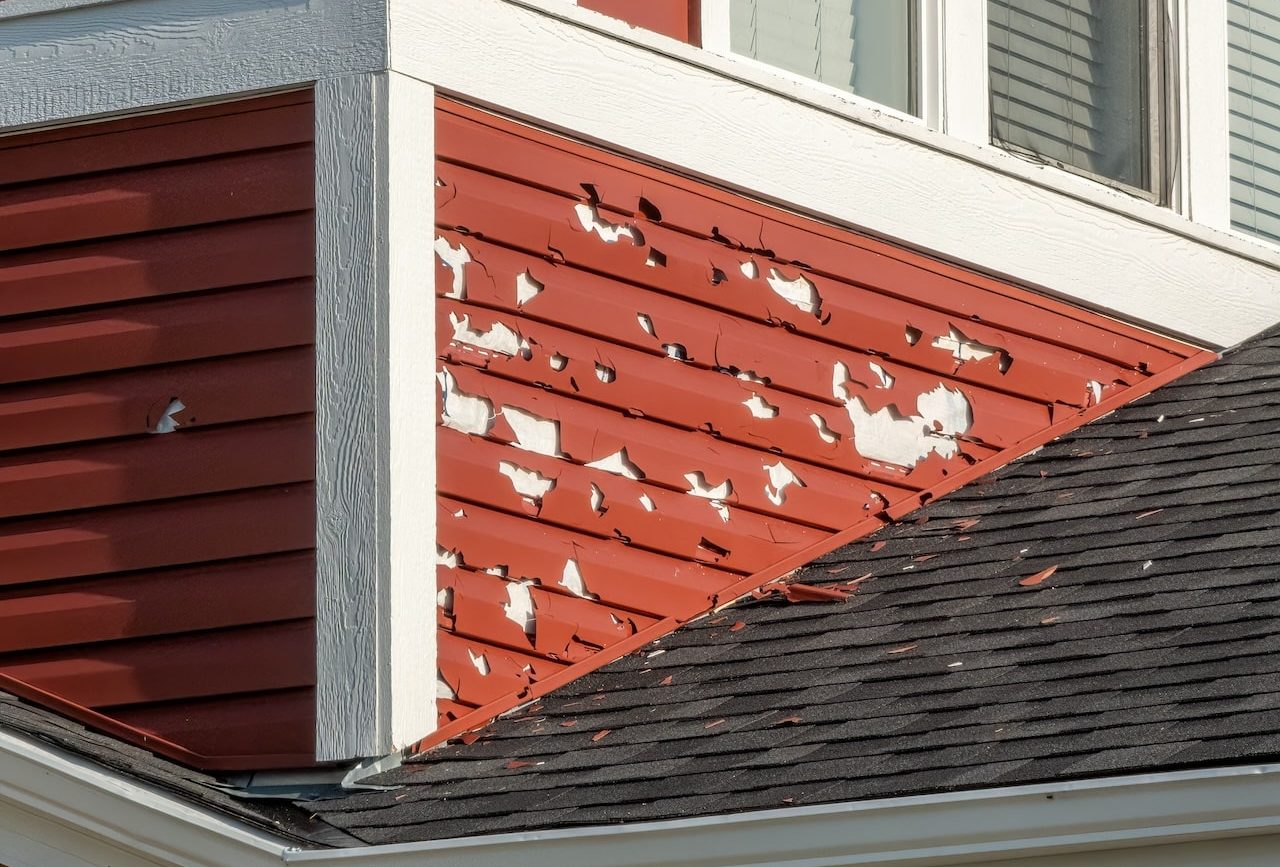 siding damaged from a hail storm